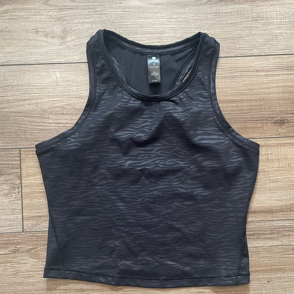 Cropped High Neck Racerback Tank